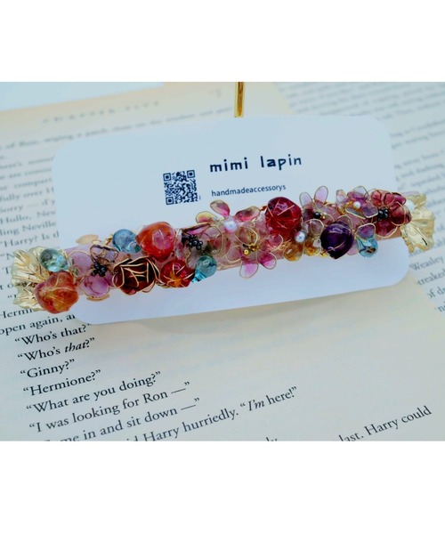 tone(トーン)の「【mimi lapin】ベリーとフラワーのバレッタ(MA)(バレッタ/ヘアクリップ・レディース・ピンク・FREE)」の2枚目の写真