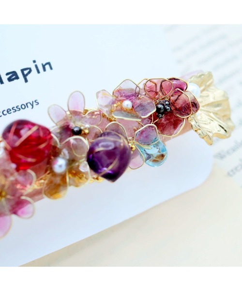 tone(トーン)の「【mimi lapin】ベリーとフラワーのバレッタ(MA)(バレッタ/ヘアクリップ・レディース・ピンク・FREE)」の3枚目の写真