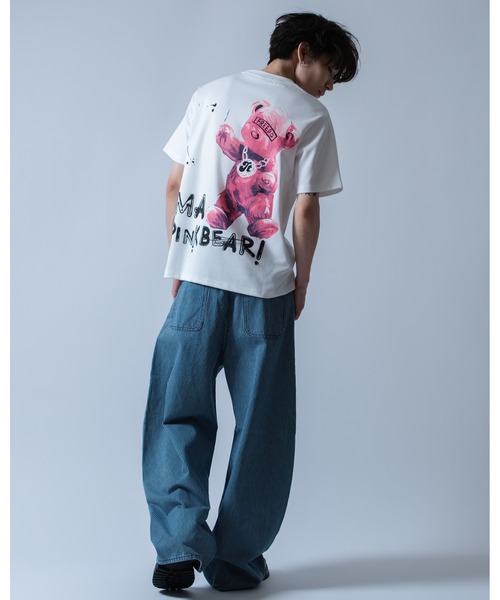 Crownor(クラウノアー)の「ストリートピンクベア 半袖Tシャツ(Tシャツ/カットソー・メンズ・ホワイト/ピンク/ブラック・LARGE/MEDIUM)」の8枚目の写真