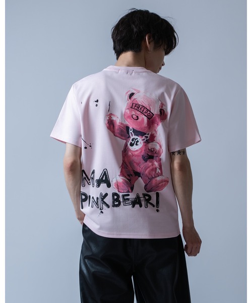 Crownor(クラウノアー)の「ストリートピンクベア 半袖Tシャツ(Tシャツ/カットソー・メンズ・ホワイト/ピンク/ブラック・LARGE/MEDIUM)」の18枚目の写真