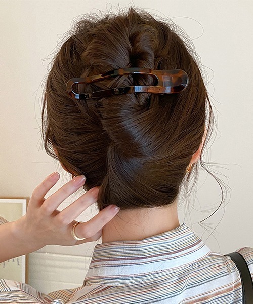 べっ甲デザインヘアクリップ/レディース(T3)（バレッタ/ヘアクリップ