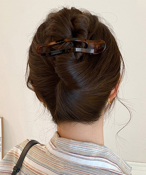 べっ甲デザインヘアクリップ/レディース(T3)（バレッタ/ヘアクリップ