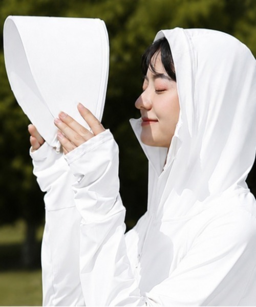 MELT（メルト）の「UVパステルカラーパーカー（パーカー・レディース・ホワイト/ライトピンク/ブラック/グレー・M）」の10枚目の写真