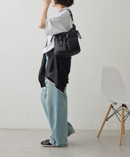 ear PAPILLONNER イアパピヨネ ショルダー 巾着 2wayバッグ ear PAPILLONNER（イアパピヨネ）の「《ouchi企画》メニポケ巾着