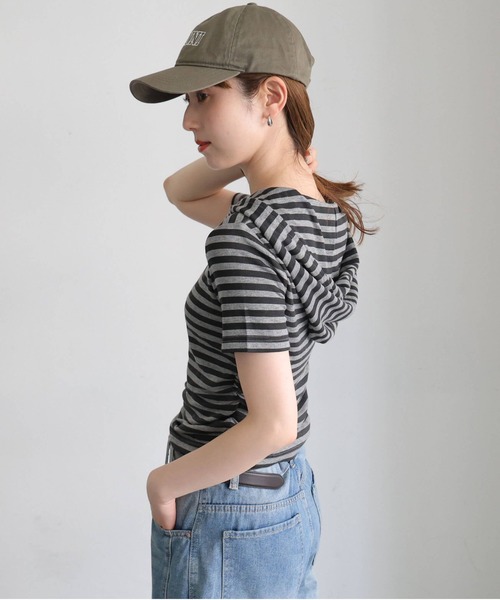 tiptop（ティップトップ）の「アソートヘンリー半袖パーカー（Tシャツ/カットソー・レディース・グレー系その他2/グレー系その他・FREE）」の6枚目の写真