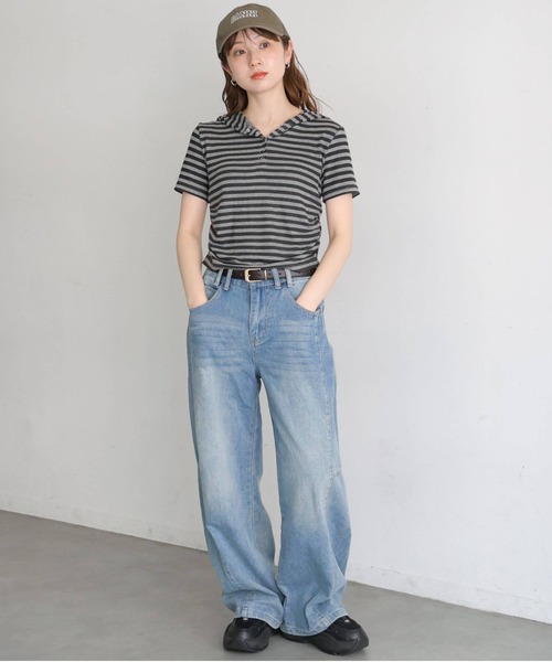 tiptop（ティップトップ）の「アソートヘンリー半袖パーカー（Tシャツ/カットソー・レディース・グレー系その他2/グレー系その他・FREE）」の9枚目の写真
