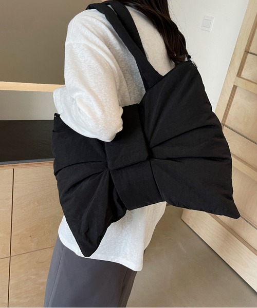 LA VORAGINE(ラ ヴォラジネ)の「ビッグリボンパテッド 2WAYョルダーバッグ/トートバッグ(トートバッグ・レディース・GRAY/Yellow/Black/Beige・FREE)」の18枚目の写真