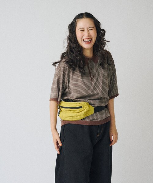 WHIMSIC(ウィムジック)の「【UNISEX】ボーダーポロニットシャツ(ニット/セーター・メンズ・ブラウン/ネイビー・FREE)」の19枚目の写真