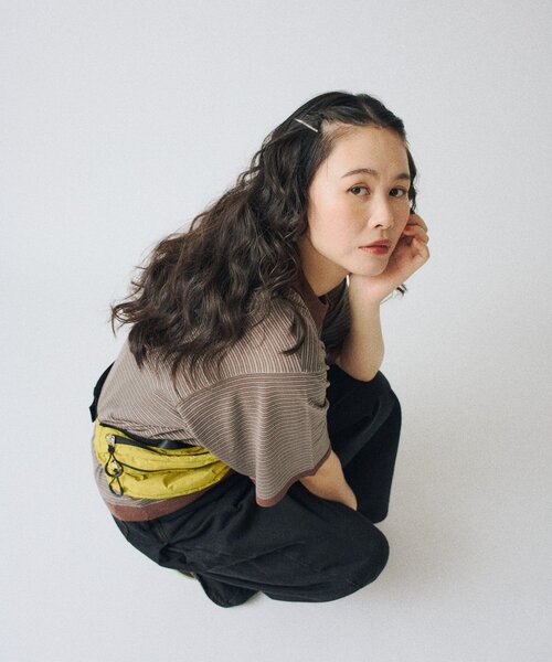 WHIMSIC(ウィムジック)の「【UNISEX】ボーダーポロニットシャツ(ニット/セーター・メンズ・ブラウン/ネイビー・FREE)」の15枚目の写真