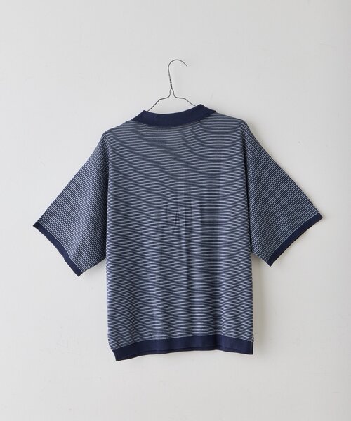 WHIMSIC(ウィムジック)の「【UNISEX】ボーダーポロニットシャツ(ニット/セーター・メンズ・ブラウン/ネイビー・FREE)」の21枚目の写真
