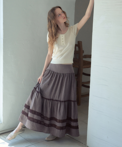 OURNOSTALGIA（アワー ノスタルジア）の「Rielle Summer Wool Half Knit_Ivory(OC26KN25)（ニット/セーター・レディース・アイボリー・FREE）」の3枚目の写真