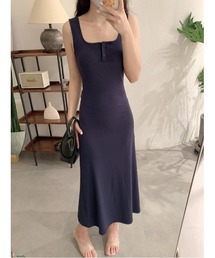 ヘンリーネックNSロングワンピース