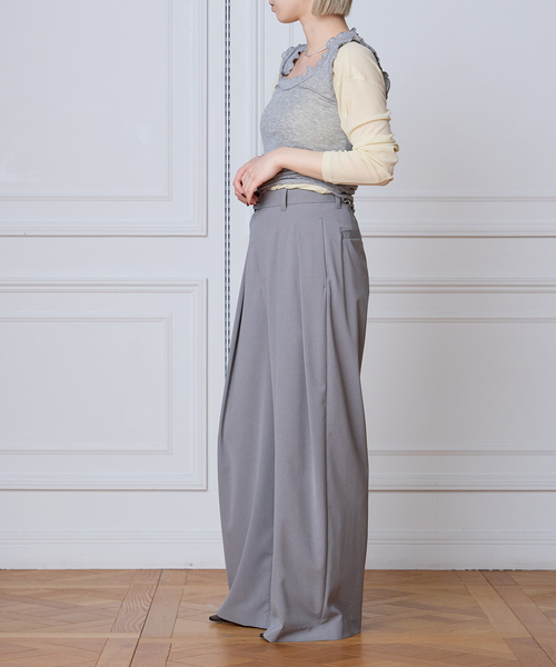 IENA LA BOUCLE（イエナラブークル）の「《追加2》seamless basic. シームレスベーシック Flounce タンクトップ（タンクトップ・レディース・サックスブルー/チャコールグレー・FREE）」の19枚目の写真