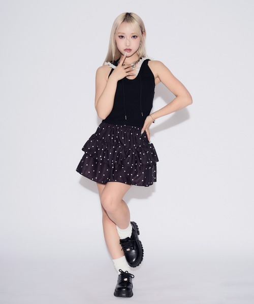 tinkerend(ティンカーエンド)の「【カップ付き】Backless Lace Hoodie / バックオープンレースパーカー(タンクトップ・レディース・ホワイト/ブラック/グレー・FREE)」の21枚目の写真