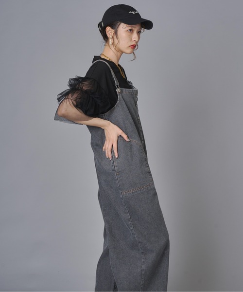 terrace(テラス)の「デニムサロペット(サロペット/オーバーオール・レディース・ブラック・FREE)」の20枚目の写真