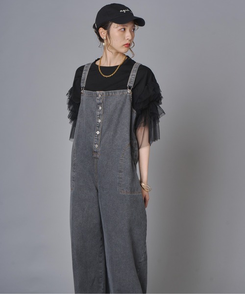 terrace(テラス)の「デニムサロペット(サロペット/オーバーオール・レディース・ブラック・FREE)」の19枚目の写真