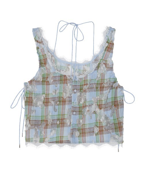 Ameri(アメリ)の「MEDI 2WAY MIA PUCHI N/SL BLOUSE(シャツ/ブラウス・レディース・マルチ/ネイビー/アイボリー・MEDIUM/SMALL)」の6枚目の写真
