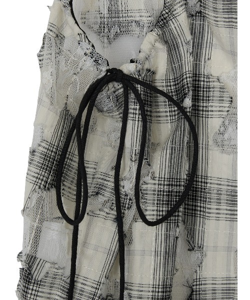 Ameri(アメリ)の「MEDI 2WAY MIA PUCHI N/SL BLOUSE(シャツ/ブラウス・レディース・マルチ/ネイビー/アイボリー・MEDIUM/SMALL)」の5枚目の写真