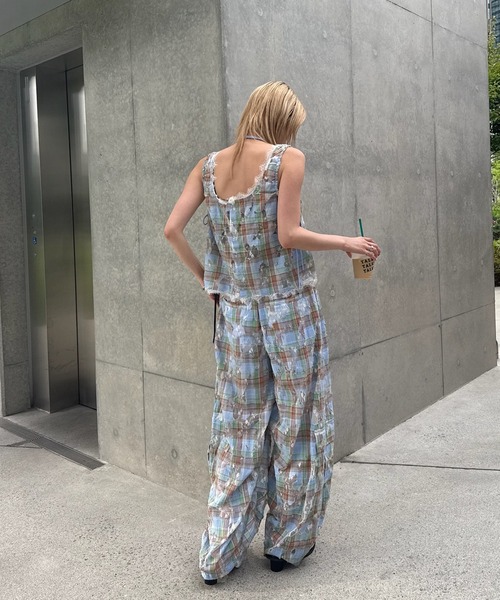 Ameri(アメリ)の「MEDI 2WAY MIA PUCHI N/SL BLOUSE(シャツ/ブラウス・レディース・マルチ/ネイビー/アイボリー・MEDIUM/SMALL)」の13枚目の写真