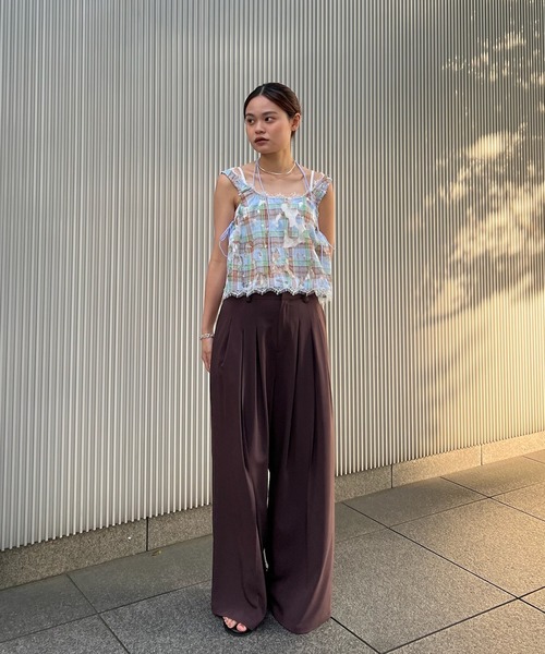 Ameri(アメリ)の「MEDI 2WAY MIA PUCHI N/SL BLOUSE(シャツ/ブラウス・レディース・マルチ/ネイビー/アイボリー・MEDIUM/SMALL)」の14枚目の写真