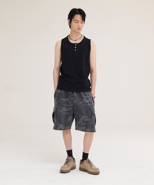 AKECII（アケシ）の「ソルジャーズカーゴスウェットショーツ_グレー（その他パンツ・メンズ・その他・MEDIUM/LARGE）」の5枚目の写真