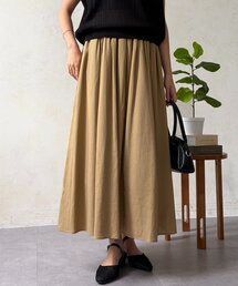 リネンギャザーフレアスカート