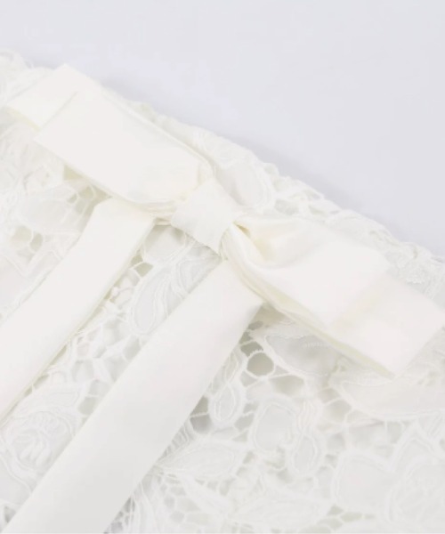 LA POMME petit(ラポミ・プチ)の「French Blanc Lace Strapless Dress(ワンピース・レディース・ホワイト・FREE)」の2枚目の写真
