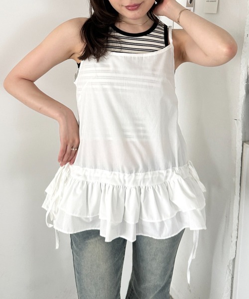 CLEA(クレア)の「裾フリルシャツキャミソール(Tシャツ/カットソー・レディース・ホワイト・FREE)」の5枚目の写真