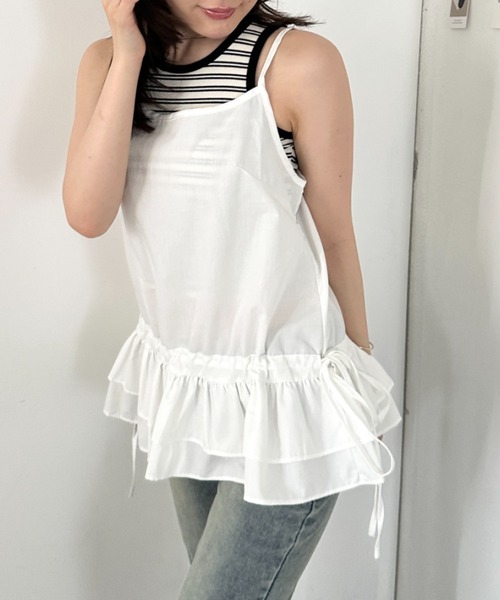 CLEA(クレア)の「裾フリルシャツキャミソール(Tシャツ/カットソー・レディース・ホワイト・FREE)」の4枚目の写真