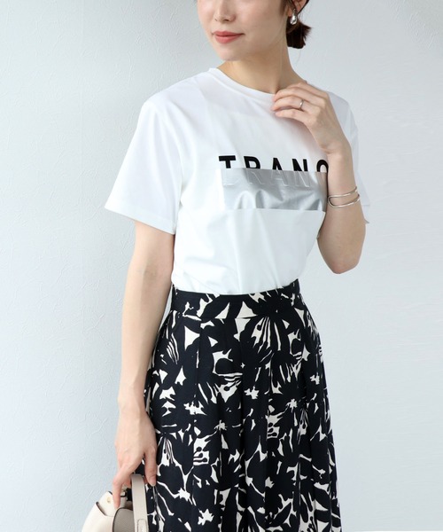 Jines(ジネス)の「【TRANOI】プリントTシャツ(Tシャツ/カットソー・レディース・ホワイト・38)」の1枚目の写真