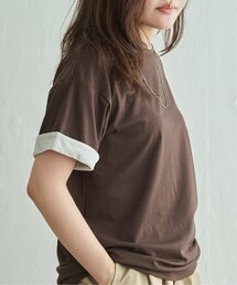 天竺ベロア袖配色プルオーバー