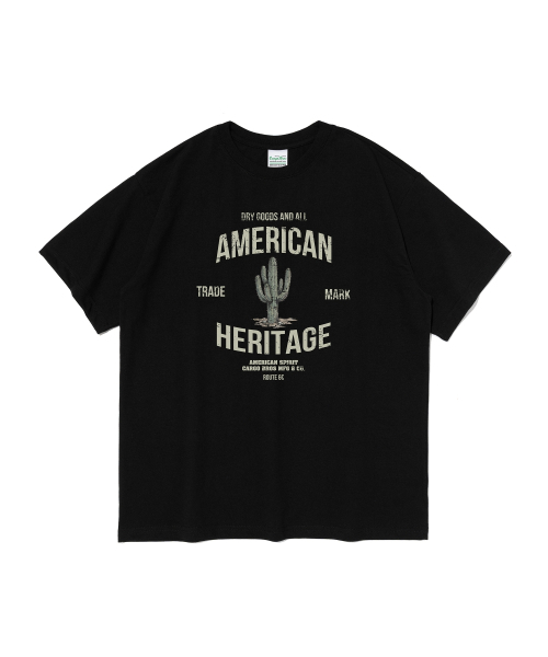 CARGOBROS(カーゴブロス)の「(ビッグサイズ) ヘリテージカクタスグラフィック半袖Tシャツ (ブラック)(Tシャツ/カットソー・メンズ・その他・FREE)」の1枚目の写真