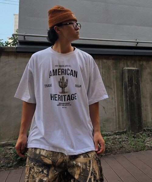 CARGOBROS(カーゴブロス)の「(ビッグサイズ) ヘリテージカクタスグラフィック半袖Tシャツ (ブラック)(Tシャツ/カットソー・メンズ・その他・FREE)」の7枚目の写真