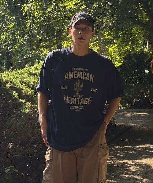 CARGOBROS(カーゴブロス)の「(ビッグサイズ) ヘリテージカクタスグラフィック半袖Tシャツ (ブラック)(Tシャツ/カットソー・メンズ・その他・FREE)」の8枚目の写真