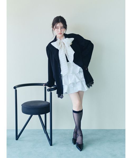 SNIDEL（スナイデル）の「フリルミニスカショーパン（その他パンツ・レディース・インディゴブルー/ブラック/ホワイト・0/1）」の7枚目の写真
