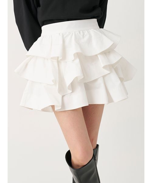 SNIDEL（スナイデル）の「フリルミニスカショーパン（その他パンツ・レディース・インディゴブルー/ブラック/ホワイト・0/1）」の9枚目の写真