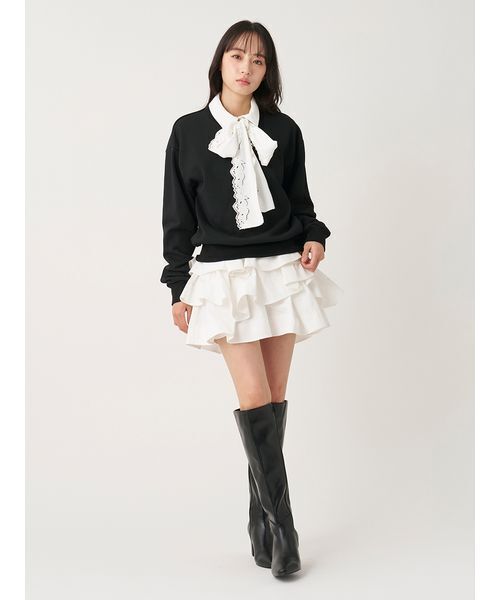 SNIDEL（スナイデル）の「フリルミニスカショーパン（その他パンツ・レディース・インディゴブルー/ブラック/ホワイト・0/1）」の13枚目の写真
