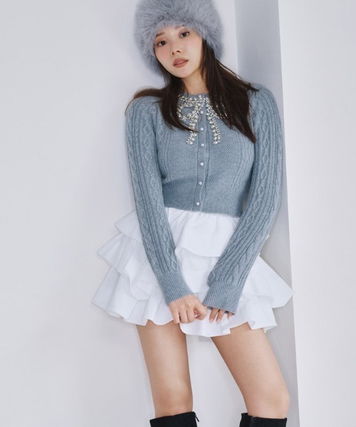 SNIDEL（スナイデル）の「フリルミニスカショーパン（その他パンツ・レディース・インディゴブルー/ブラック/ホワイト・0/1）」の2枚目の写真
