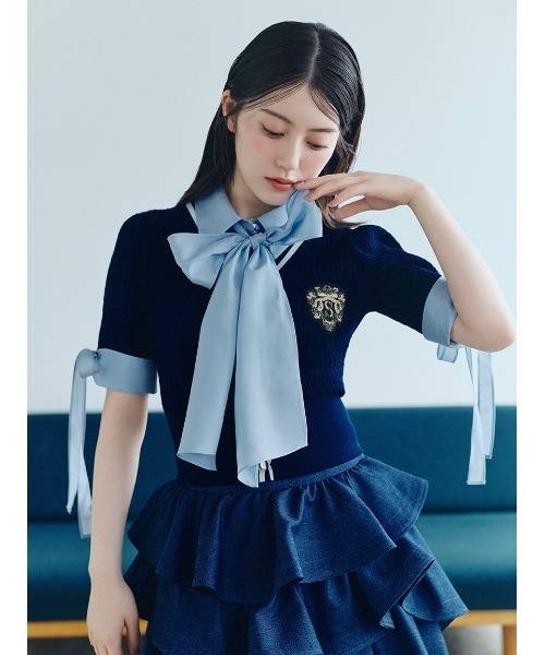 SNIDEL（スナイデル）の「フリルミニスカショーパン（その他パンツ・レディース・インディゴブルー/ブラック/ホワイト・0/1）」の4枚目の写真