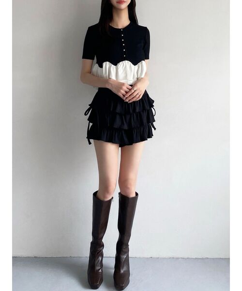 RESEXXY(リゼクシー)の「テレコフリルショートパンツ(その他パンツ・レディース・ブラック/イエロー/チャコールグレー・FREE)」の7枚目の写真