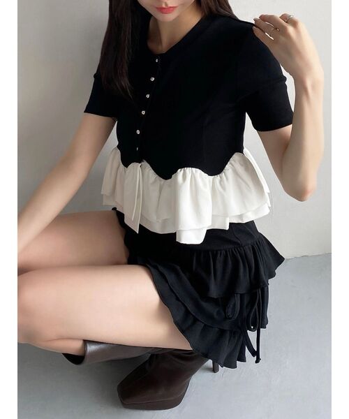RESEXXY(リゼクシー)の「テレコフリルショートパンツ(その他パンツ・レディース・ブラック/イエロー/チャコールグレー・FREE)」の9枚目の写真