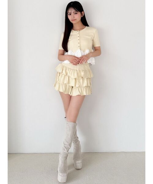 RESEXXY(リゼクシー)の「テレコフリルショートパンツ(その他パンツ・レディース・ブラック/イエロー/チャコールグレー・FREE)」の13枚目の写真
