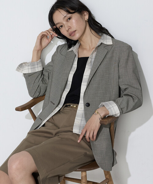 COMME CA(コムサ)の「〔 TALLサイズ 〕 ストレッチミニ千鳥 ジャケット(テーラードジャケット・レディース・ベージュ系その他・13号/15号)」の14枚目の写真