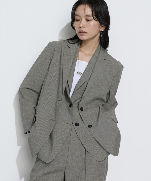 COMME CA(コムサ)の「〔 TALLサイズ 〕 ストレッチミニ千鳥 ジャケット(テーラードジャケット・レディース・ベージュ系その他・13号/15号)」の21枚目の写真