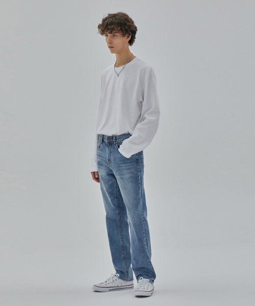 RYUL+WAI（リュルアンドワイ）の「デニムストレートデストロイドパンツインディゴ（デニムパンツ・メンズ・その他・30）」の2枚目の写真