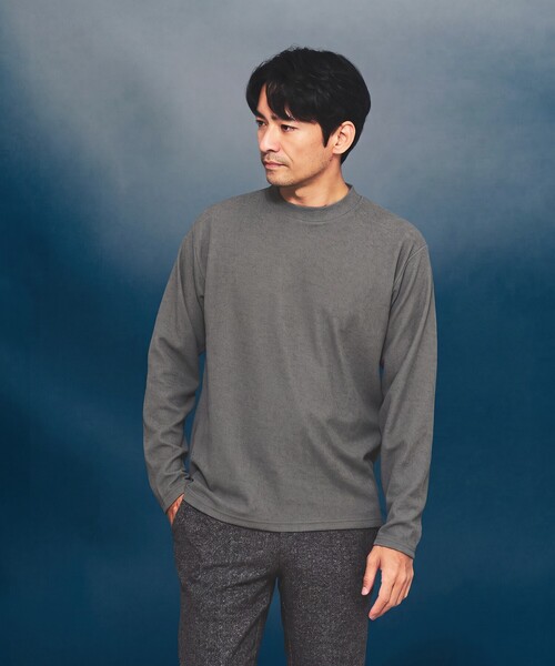 ABAHOUSE GRAY(アバハウスグレイ)の「【アンサンブル対応】ピケパイル プルオーバー(Tシャツ/カットソー・メンズ・ネイビー/ブラウン/ホワイト/チャコールグレー・46/48)」の2枚目の写真