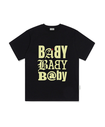 BABYプリントオーバーサイズ半袖Tシャツブラック