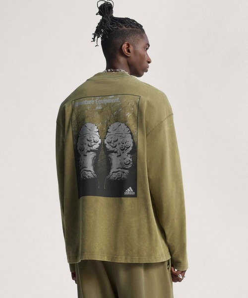 adidas(アディダス)の「adidas EQT グラフィック長袖Tシャツ / ロンT / アディダスオリジナルス adidas Originals(Tシャツ/カットソー・メンズ・カーキ・X-LARGE/SMALL/X-SMALL/MEDIUM/LARGE/XX-LARGE)」の3枚目の写真