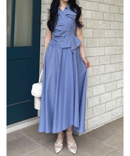 LILY BROWN(リリーブラウン)の「ラッフルフリルペプラムシャツワンピース(ワンピース・レディース・ブラウン/グリーン/ホワイト・0/1)」の17枚目の写真