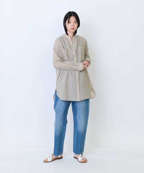 LOISIR(ロワズィール)の「エステルコットンストライプチュニックブラウス(チュニック・レディース・ベージュ系その他・FREE)」の12枚目の写真